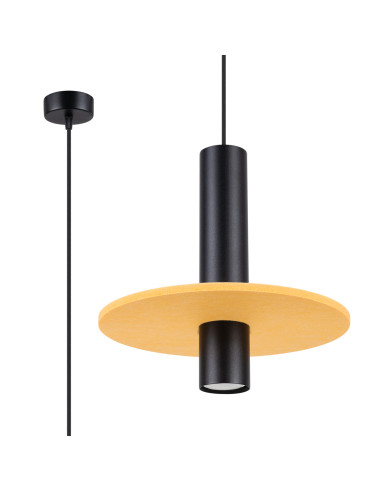 Lampa wisząca PELTA 1 czarna/żółta