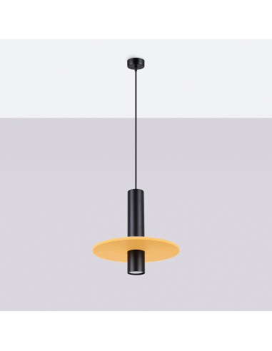 Lampa wisząca PELTA 1 czarna/żółta