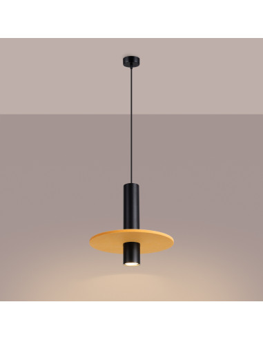 Lampa wisząca PELTA 1 czarna/żółta