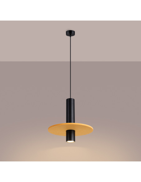 Lampa wisząca PELTA 1 czarna/żółta