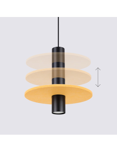Lampa wisząca PELTA 1 czarna/żółta