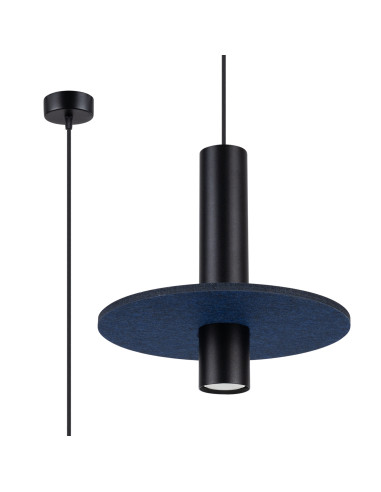 Lampa wisząca PELTA 1 czarna/granatowa