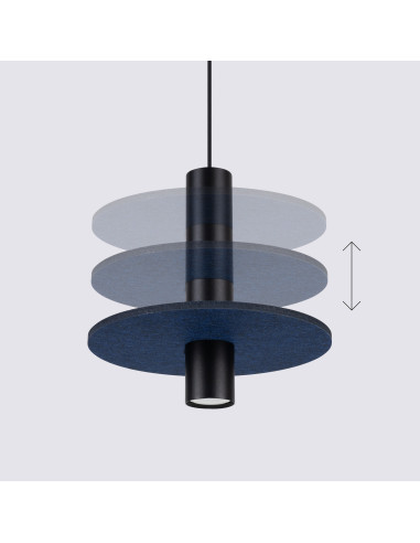 Lampa wisząca PELTA 1 czarna/granatowa