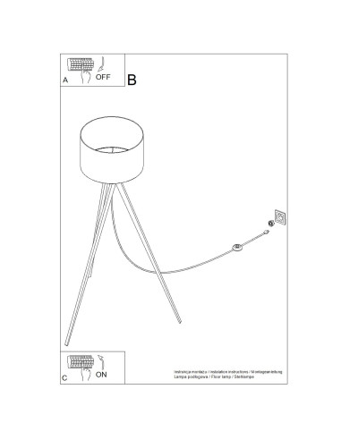 Lampa podłogowa NATT burgund