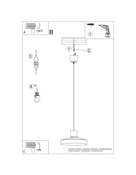Lampa wisząca BILO ultramaryna
