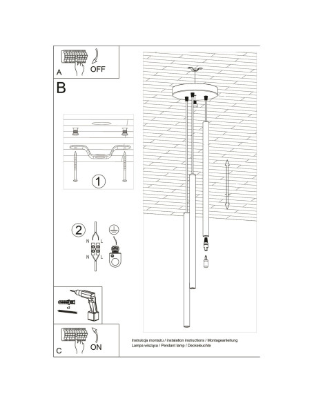 Lampa wisząca PASTELO 3P taupe