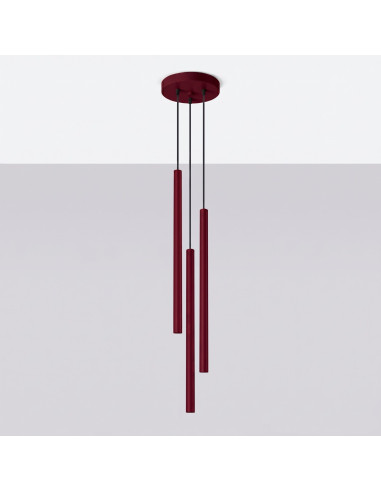 Lampa wisząca PASTELO 3P burgund