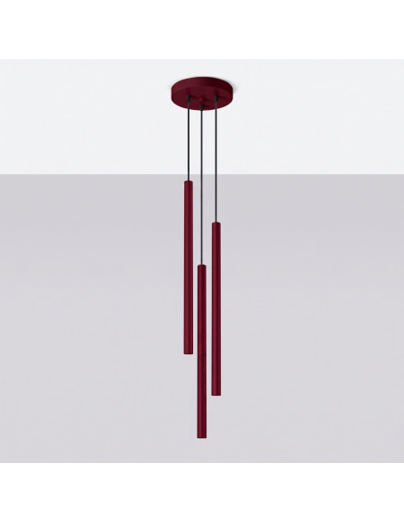 Lampa wisząca PASTELO 3P burgund
