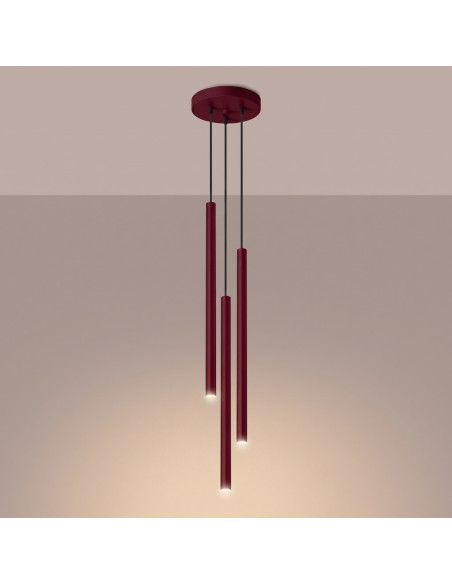 Lampa wisząca PASTELO 3P burgund