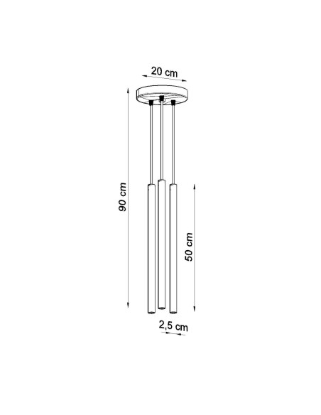 Lampa wisząca PASTELO 3P różowa