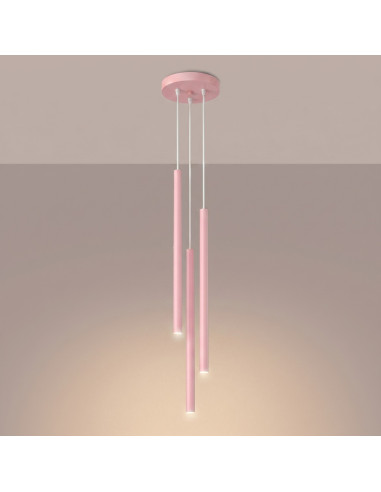 Lampa wisząca PASTELO 3P różowa