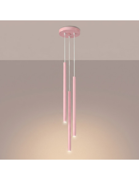 Lampa wisząca PASTELO 3P różowa