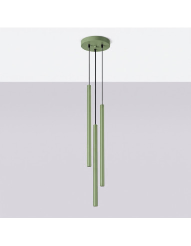 Lampa wisząca PASTELO 3P szałwiowa