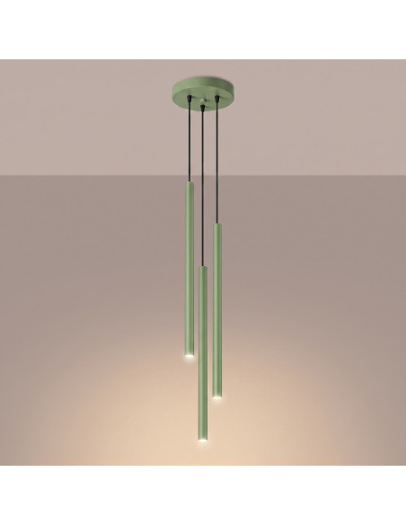 Lampa wisząca PASTELO 3P szałwiowa