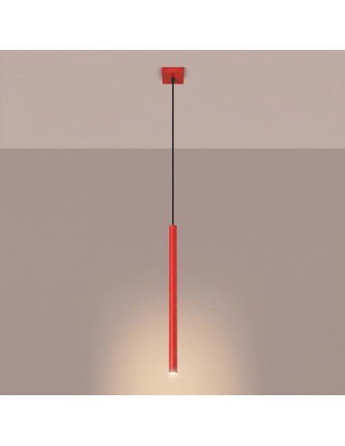 Lampa wisząca PASTELO 1 czerwona