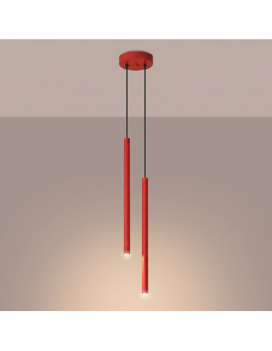 Lampa wisząca PASTELO 2 czerwona