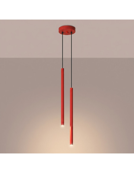 Lampa wisząca PASTELO 2 czerwona