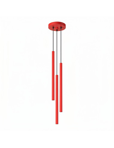 Lampa wisząca PASTELO 3P czerwona