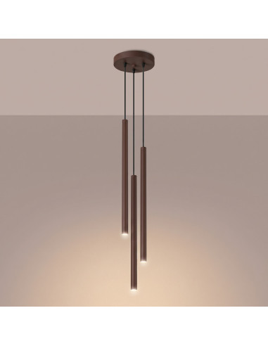 Lampa wisząca PASTELO 3P brązowa