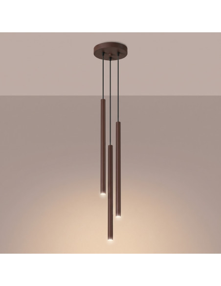 Lampa wisząca PASTELO 3P brązowa