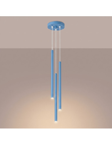 Lampa wisząca PASTELO 3P błękitna