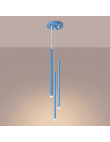 Lampa wisząca PASTELO 3P błękitna