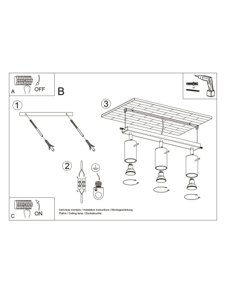 Plafon RING 3L burgund