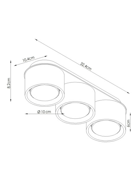 Plafon MODO 3 biały Gx53