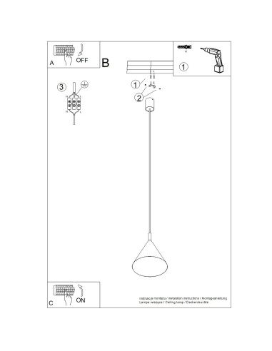 Lampa wisząca NOX 25 zielona oliwka
