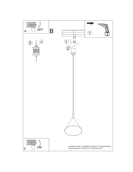 Lampa wisząca NOX 25 zielona oliwka