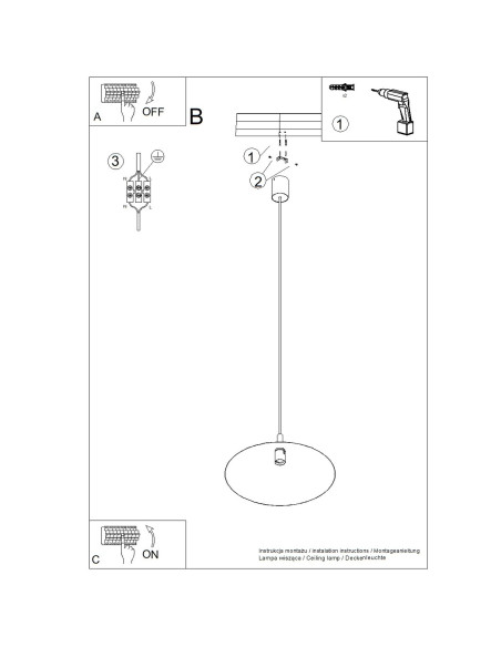 Lampa wisząca NOX 40 zielona oliwka