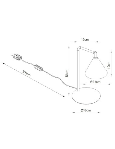 Lampa biurkowa NOX zielona oliwka