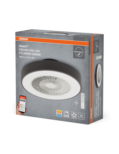 OPRAWA Z WENTYLATOREM SMART WIFI CEILING FAN CYLINDER REM TW PILOT GY 