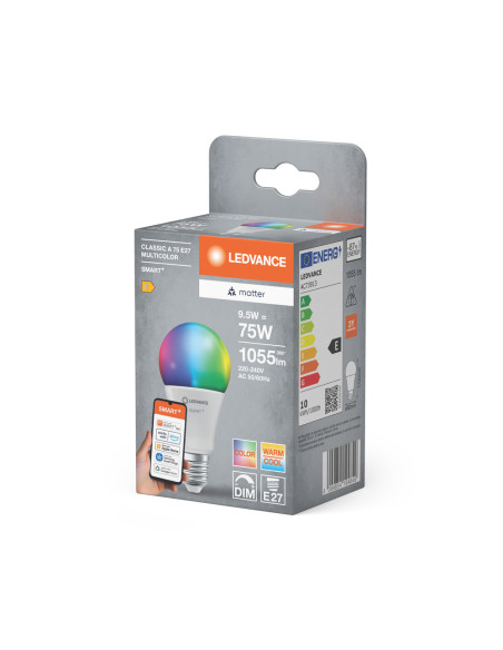 ŻARÓWKA LED SMART MATTER A75 RGBW 9,5W 1055LM FR E27 