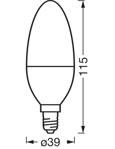 ŻARÓWKA LED SMART+ MATTER B40 4,9W/2700..6500K TW FR E14 