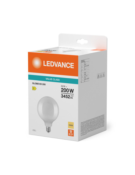 ŻARÓWKA LED V GLOBE125 200 24W 3000K ciepła biała E27 FIL FR 3452LM 