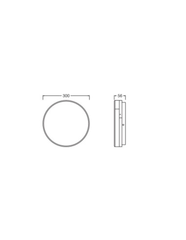 PLAFON LED SURFACE DISC EMERGENCY 300 V 21W/15W/9W 3000K/4000K 120LM/W IP54 IK10 