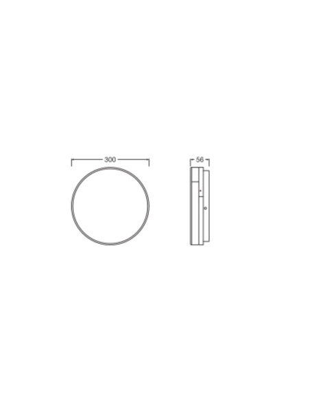 PLAFON LED SURFACE DISC EMERGENCY 300 V 21W/15W/9W 3000K/4000K 120LM/W IP54 IK10 