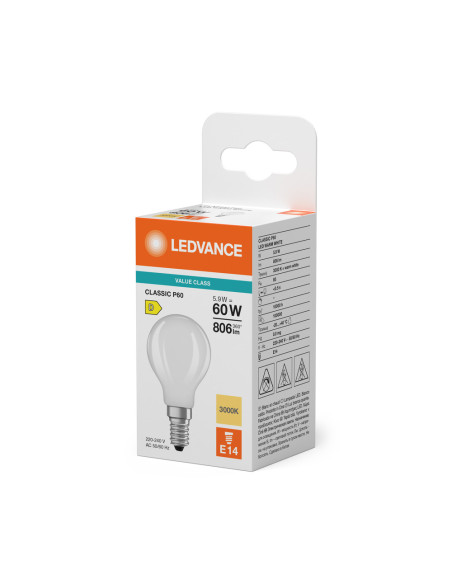 ŻARÓWKA LED V CLP60 5,9W 3000K ciepła biała E14 FIL GL FR 806LM VALUE 