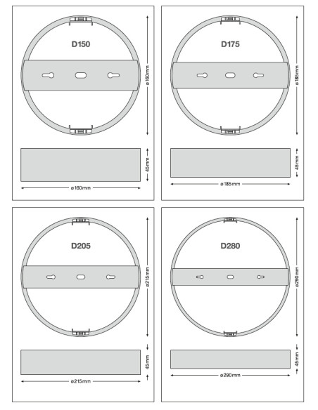 RAMKA DO OPRAWY  DOWNLIGHT DL SLIM ALU D175 WT 