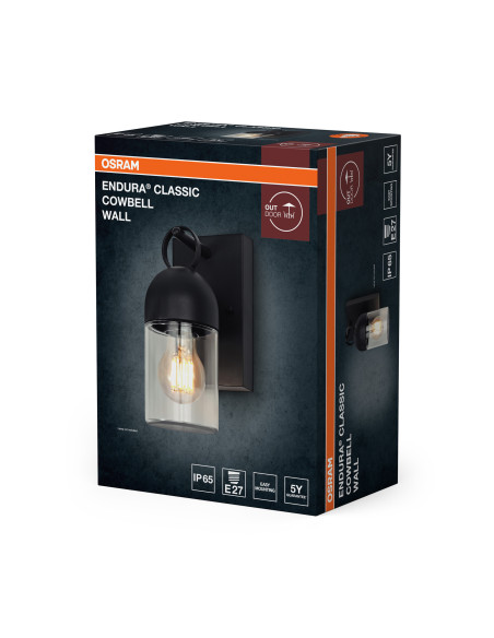 KINKIET ZEWNĘTRZNY ENDURA CLASSIC COWBELL WALL E27 IP65 DARK GREY 