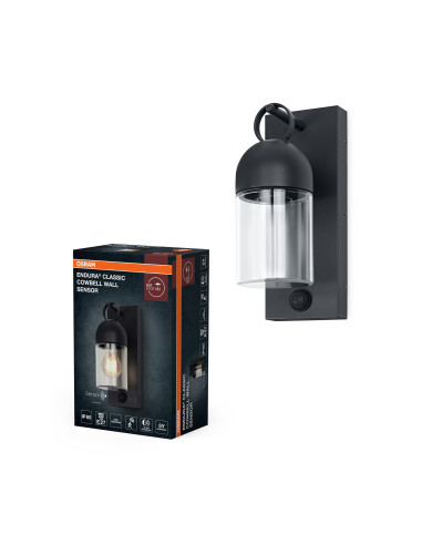 KINKIET ZEWNĘTRZNY ENDURA CLASSIC COWBELL WALL SENSOR E27 IP65 DARK GREY 