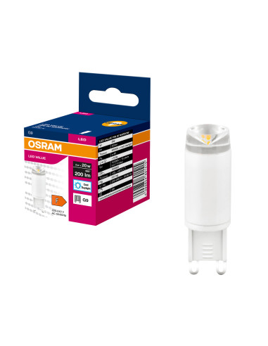 ŻARÓWKA LED VALUE PIN20 NARROW 2W/865 zimna biała G9 200LM  