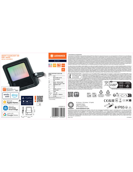 OPRAWA SMART OUTDOOR WIFI MATTER FLOOD 10W RGBW DG 