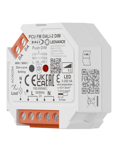 PUSH CONTROL UNIT FM DALI-2 DIM ŚCIEMNIACZ PRZYCISKOWY DO RĘCZNEGO STEROWANIA OŚWIETLENIEM 