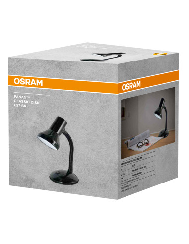 LAMPKA BIURKOWA PANAN CLASSIC DISK E27 CZARNA 