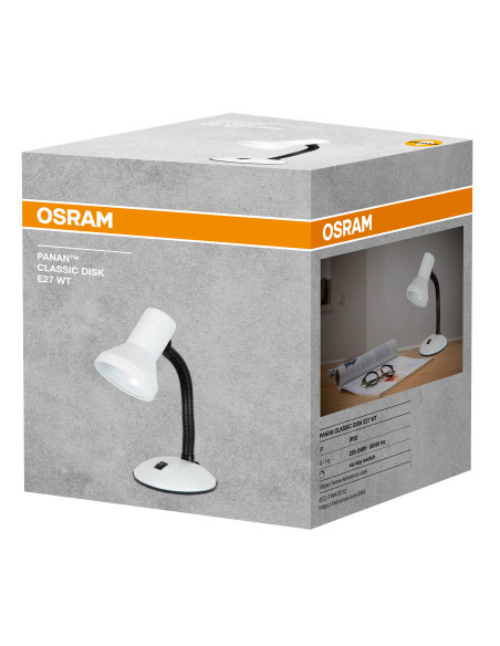 LAMPKA BIURKOWA PANAN CLASSIC DISK E27 BIAŁA 