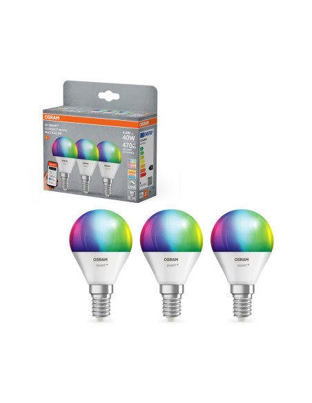 ŻARÓWKA LED 3-PAK SMART+ MATTER P40 RGBW 4.9W FR E14 470LM 