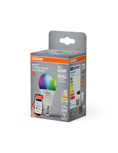 ŻARÓWKA LED SMART+ MATTER A60 RGBW 9W 806LM FR E27 