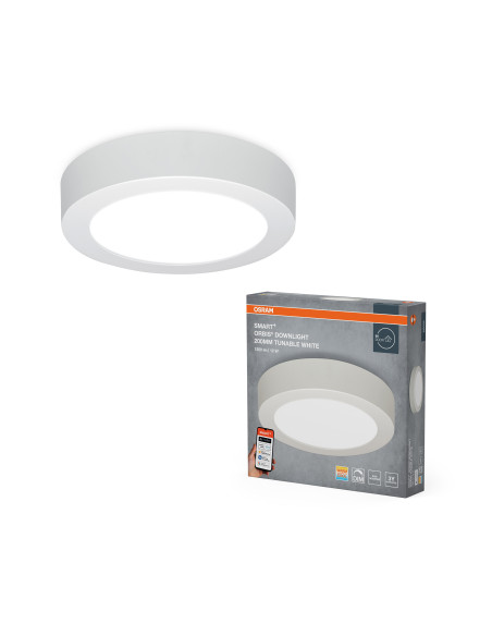 PLAFON SMART+ MATTER SURFACE DOWNLIGHT ROUND 200MM 12W TW 3000K DO 6500K 900LM BIAŁY 